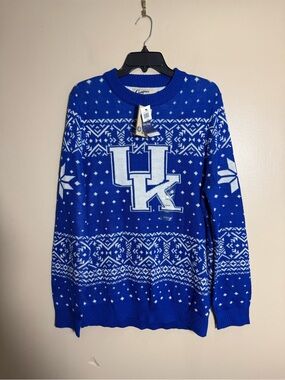 Kentucky Wildcats Ugly Christmas Sweater NWT Large Blue NCAA